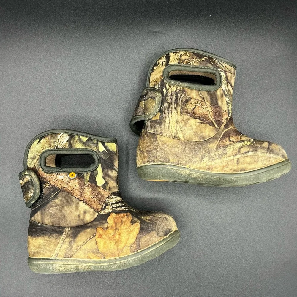 Bogs Kids Camo Brown Green Pull-On Boots